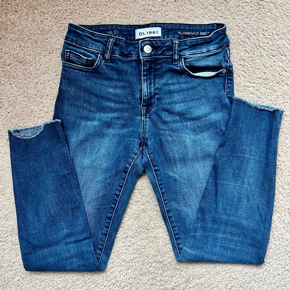 DL1961 Florence Skinny Mid Rise Instasculpt Crop Stranded Jeans Women’s Size 26